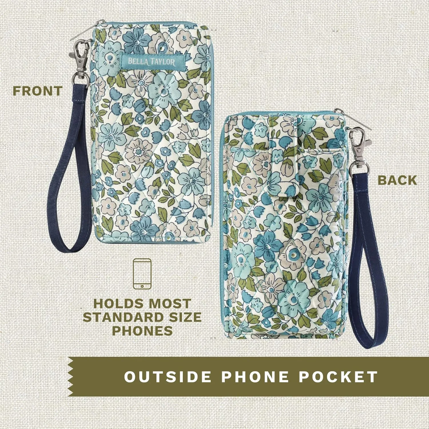 Bella Taylor Cell Phone Wristlet Wallet for Women with Smartphone Pocket and RFID Protection