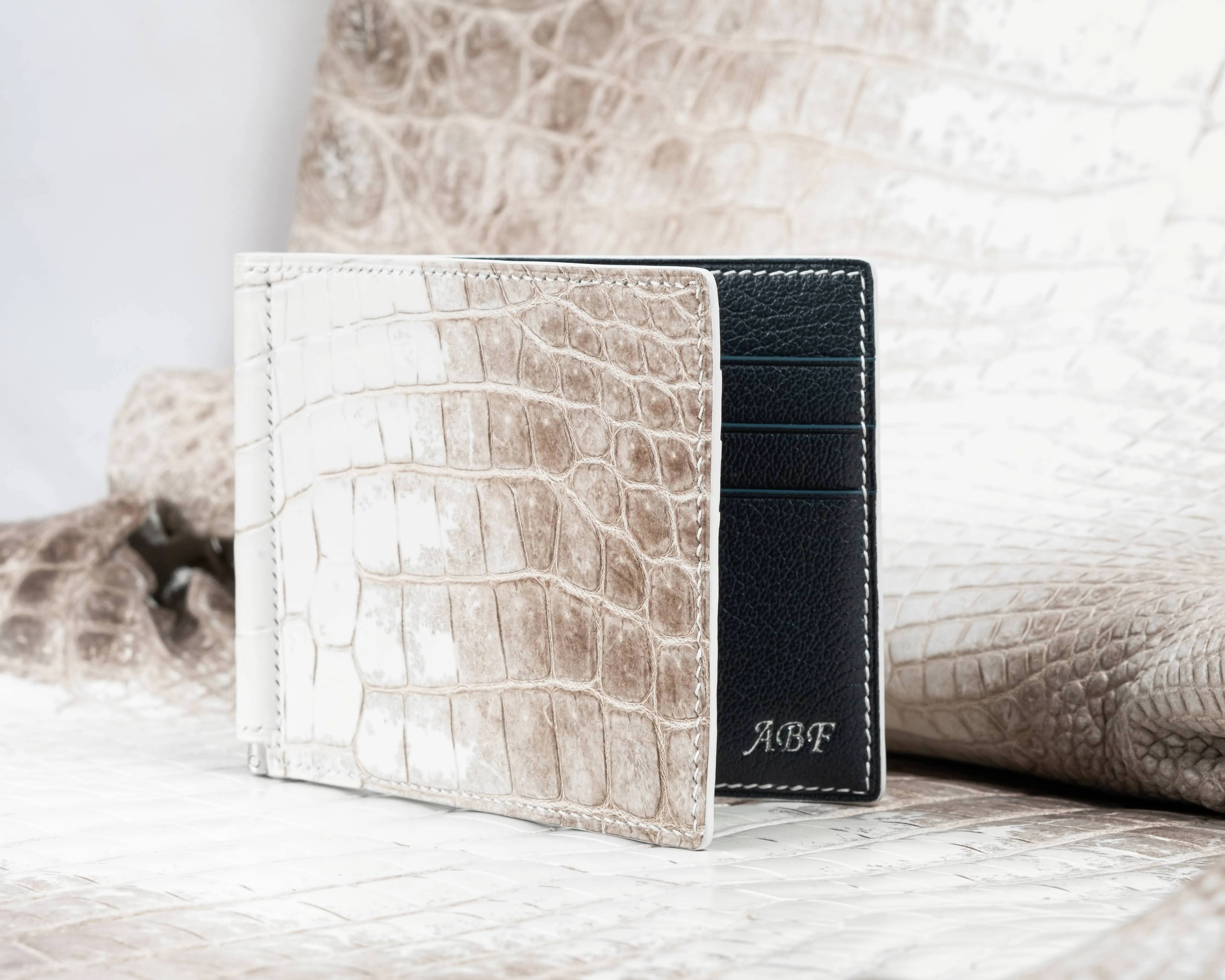 Bespoke Money Clip in Natural Himalayan Crocodile