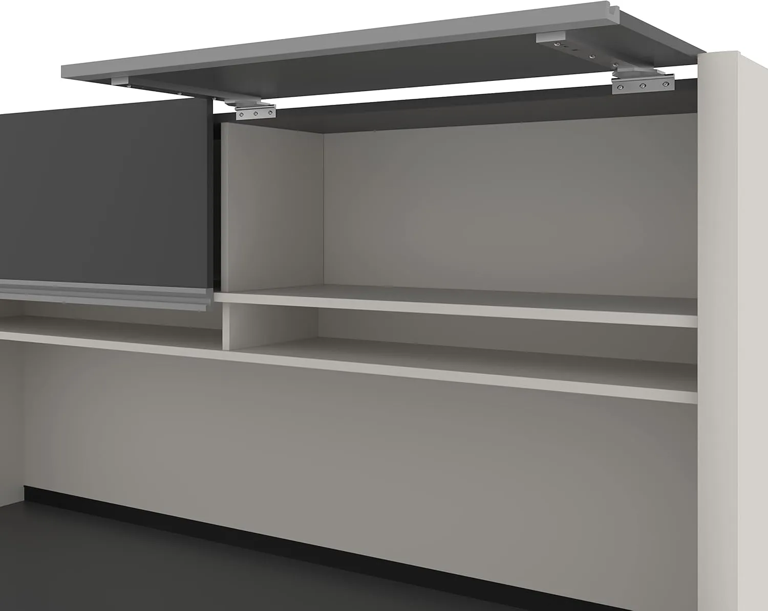 Bestar Connexion U-Shaped Workstation with Three Drawers, 72W, Slate/Sandstone