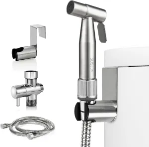 Bidet Sprayer for Toilet with Adjustable Water Pressure, Handheld Bidet Sprayer Kit, Bidet Sprayer Set- Stainless Steel