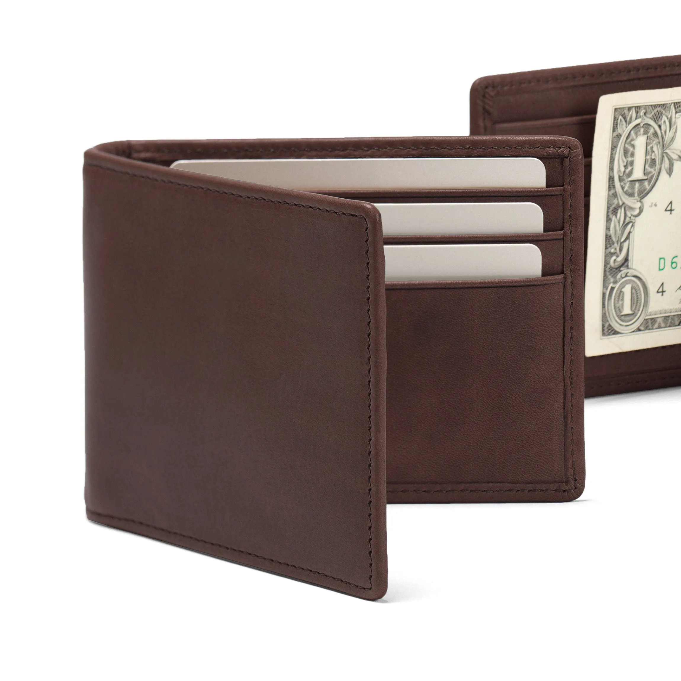 Bifold with Money Clip Mahogany
