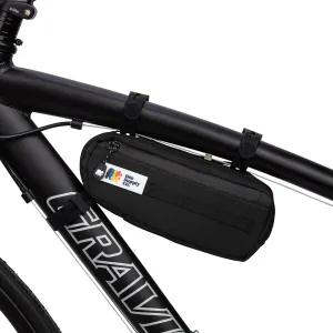 Bike Frame Bag – Waterproof Zippers and Water-Resistant Fabric, Dual Storage Compartments, Adjustable Straps – Fits All Frame Sizes, Perfect for Cycling, Commuting, and Adventure Rides (Black)
