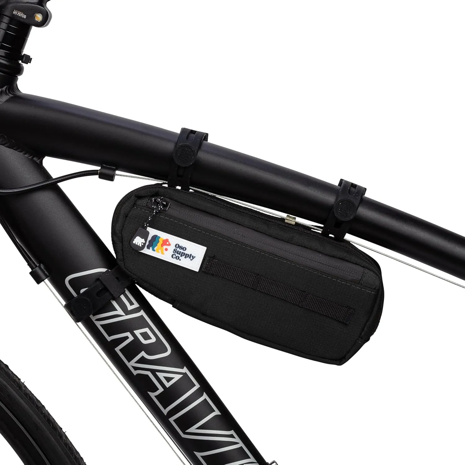 Bike Frame Bag – Waterproof Zippers and Water-Resistant Fabric, Dual Storage Compartments, Adjustable Straps – Fits All Frame Sizes, Perfect for Cycling, Commuting, and Adventure Rides (Black)