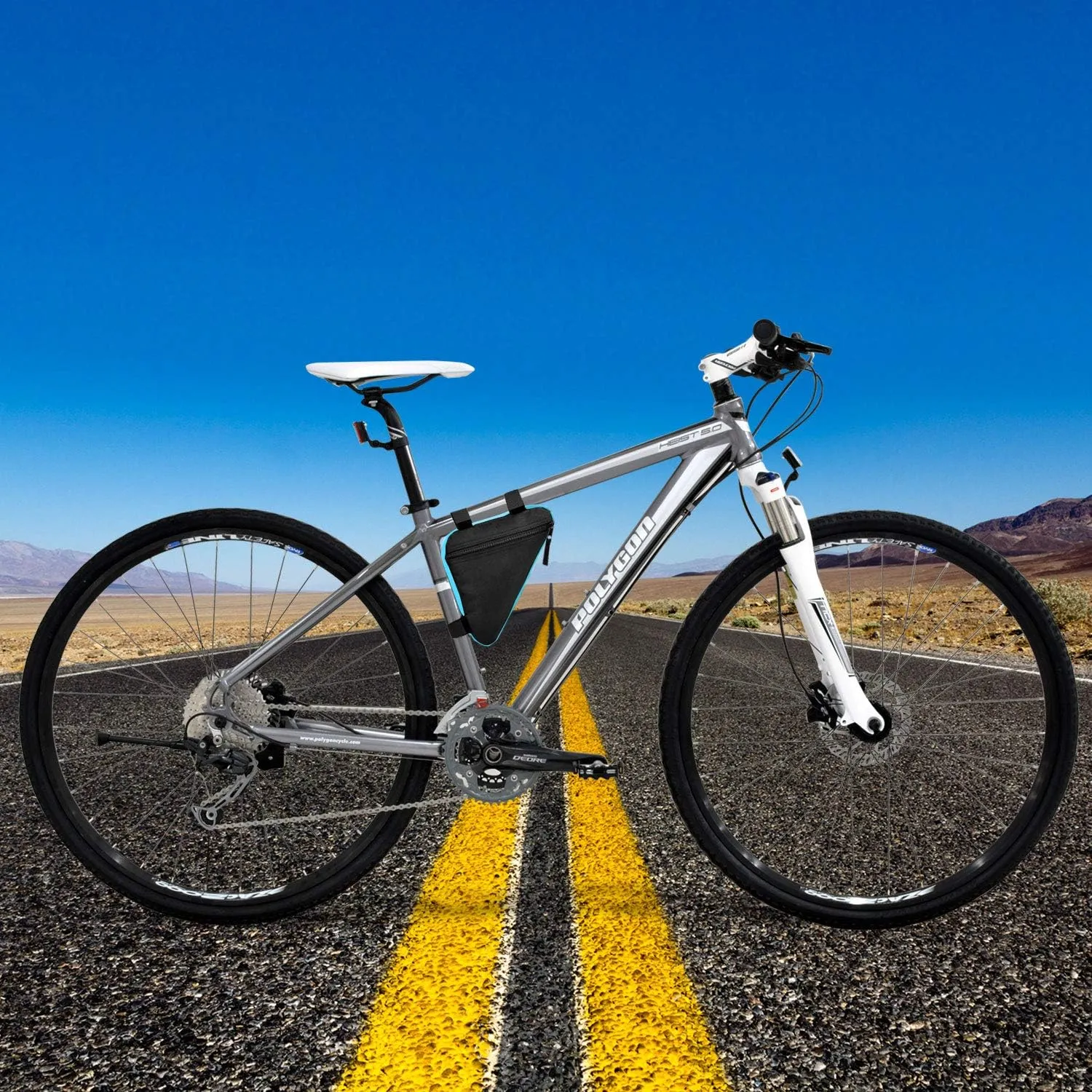 Bike Triangle Frame Bag - Bicycle Cycling Storage Triangle Top Tube Front Pouch Saddle Bag for Road and Mountain Bikes