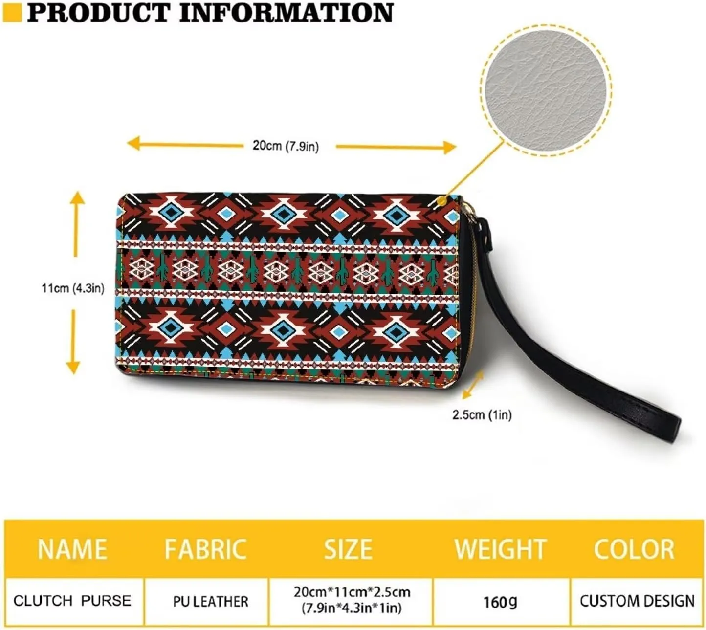 Binienty Womens Zipper Wallet, PU Leather Wristlet Purse, Zip Around Card Holder Organizer Clutch Handbag