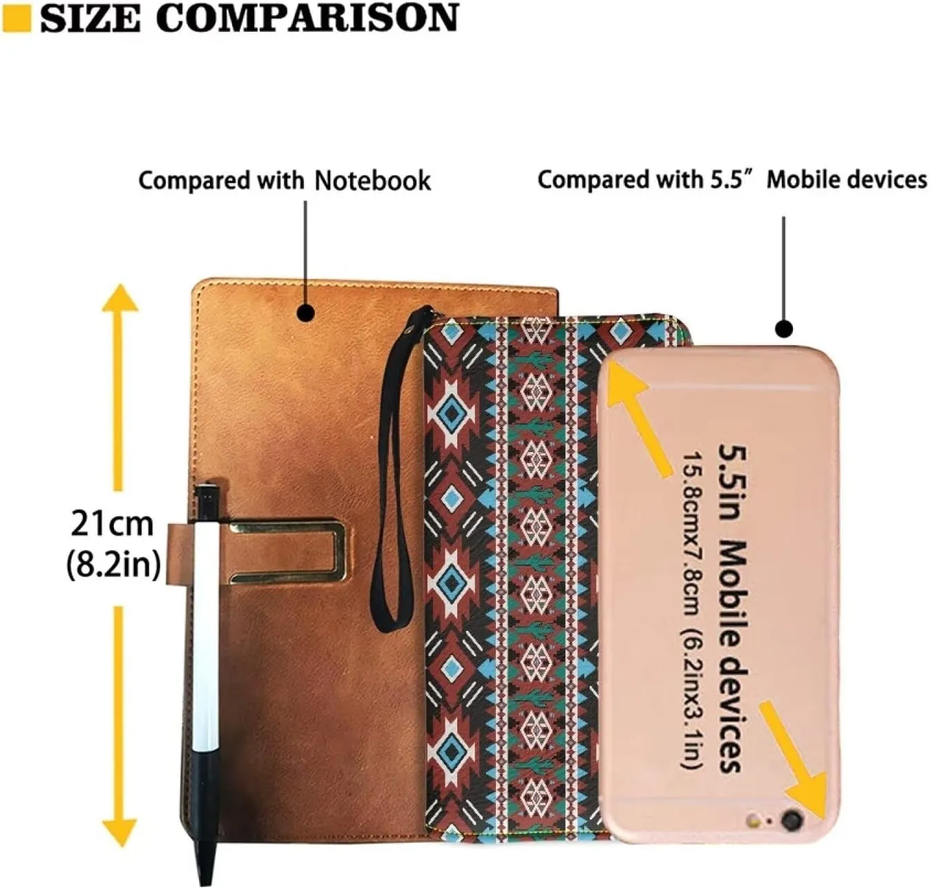 Binienty Womens Zipper Wallet, PU Leather Wristlet Purse, Zip Around Card Holder Organizer Clutch Handbag