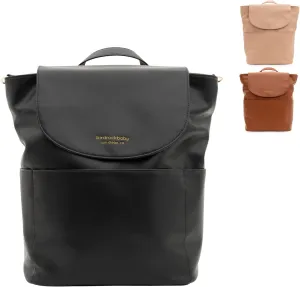 BirdRock Baby Seaside Diaper Bag Backpack - Stylish Vegan Leather, Large Capacity Travel Diaper Bag for Women (Black)