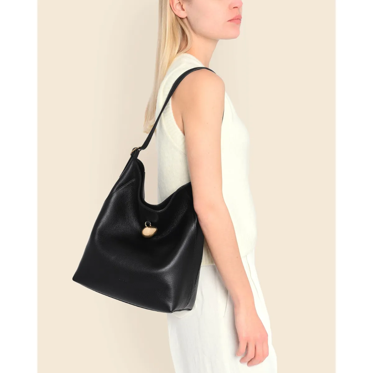 Black Drop Hobo Bag