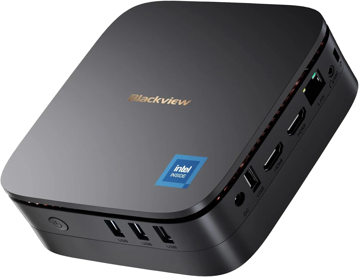 Blackview MP60 Mini PC, Intel N150 (Turbo 3.6GHz), 16GB DDR4 512GB SSD, Mirco Desktop Computer 4K Dual HDMI/USB3.2/WiFi5/BT4.2/RJ45 Ethernet, with Vesa Mount for Office, Business, Home