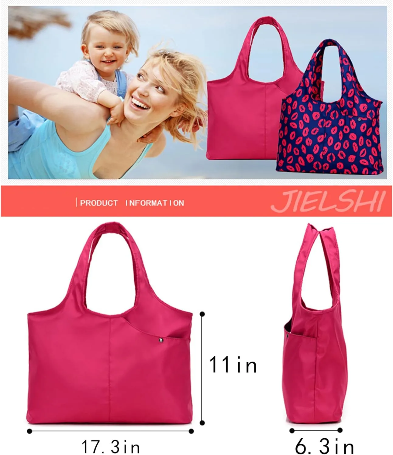 Blifulady Shoulder Bag for Women, Waterproof Shopping Work Handbag Purses Large Tote Bag Multi-function Nylon Travel Shoulder