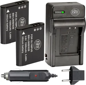 BM 2 LI-90B, LI-92B Batteries and Charger for Olympus Tough TG Series, SP-100, SH- Series Cameras