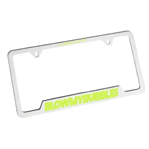 BMB. WHITE/NEON YELLOW PLATE FRAME