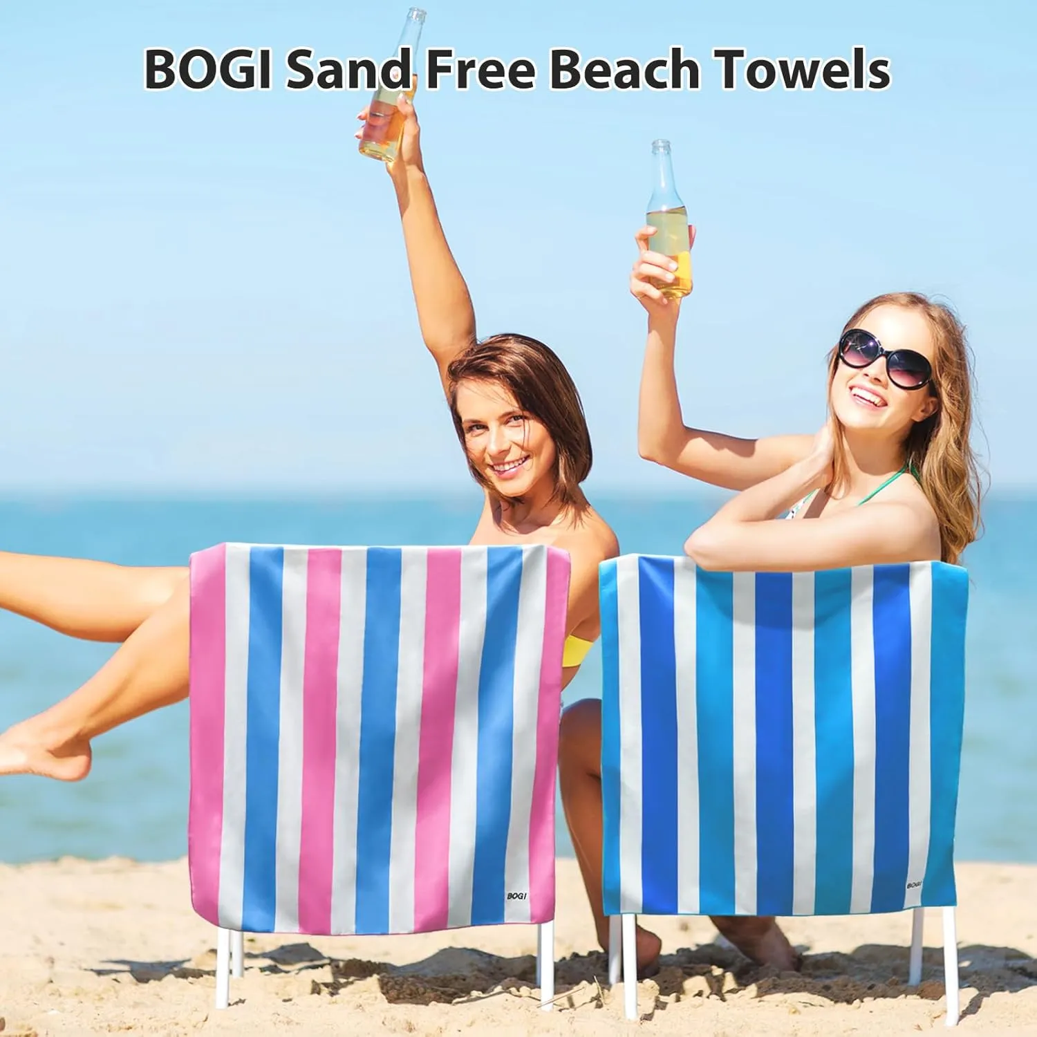 BOGI Microfiber Beach Towel Set,Quick Dry Beach Towel-(Size:L,XL)-Lightweight Absorbent Oversized Travel Towel,Sand Proof Compact Pool Towels for Travel Bath Beach Swim Gym Yoga