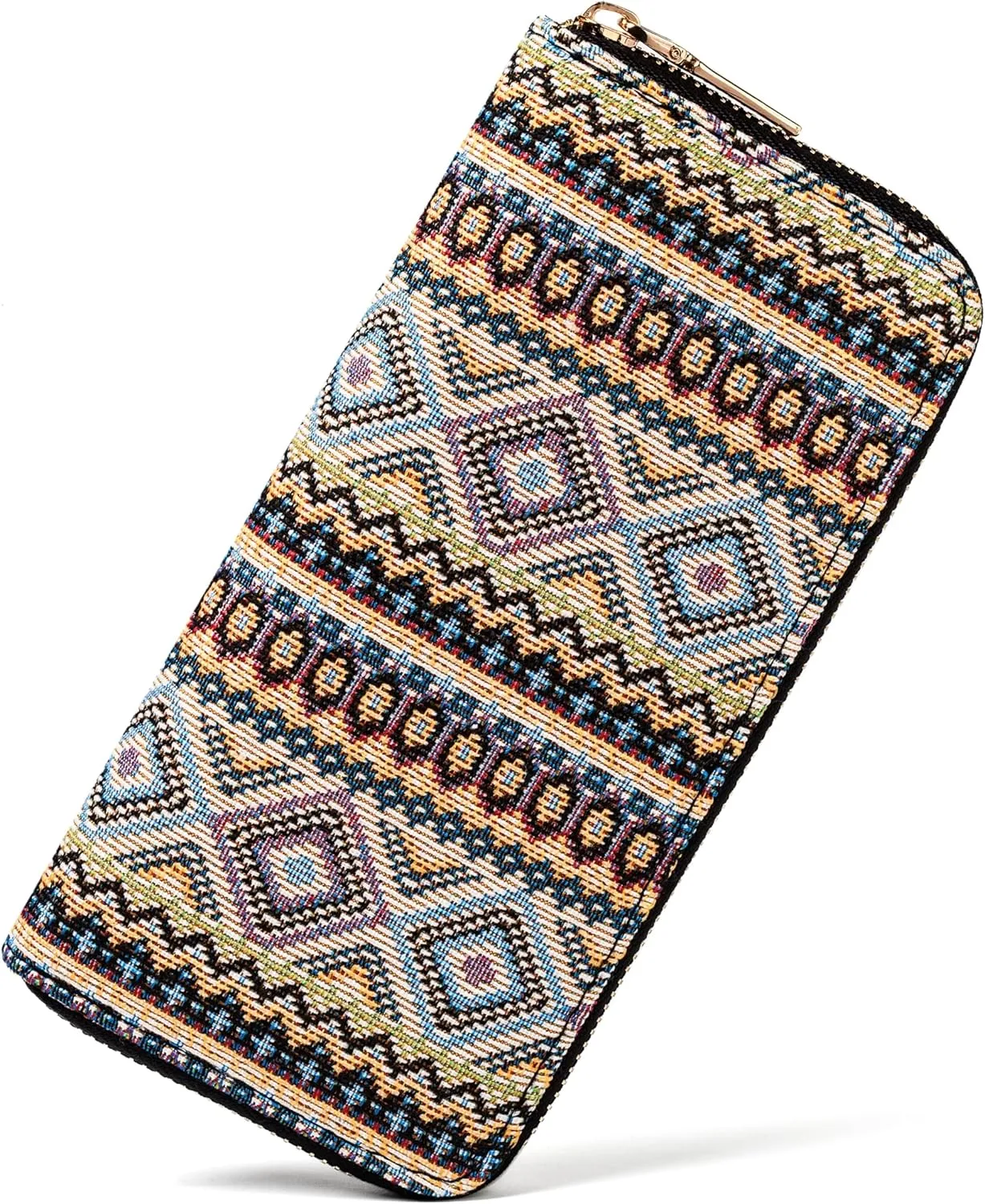 Boho Western Wallet for Women Canvas Ladies Girls Slim Purse Credit Card Holder (Bohemian Style)