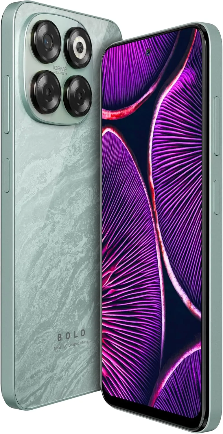 Bold K30 | 2025 | All-Day Battery | Unlocked | 6.7” HD  Infinity Dot Display | 256/6GB | Triple 108MP Camera | US Version | US Warranty | (Green)