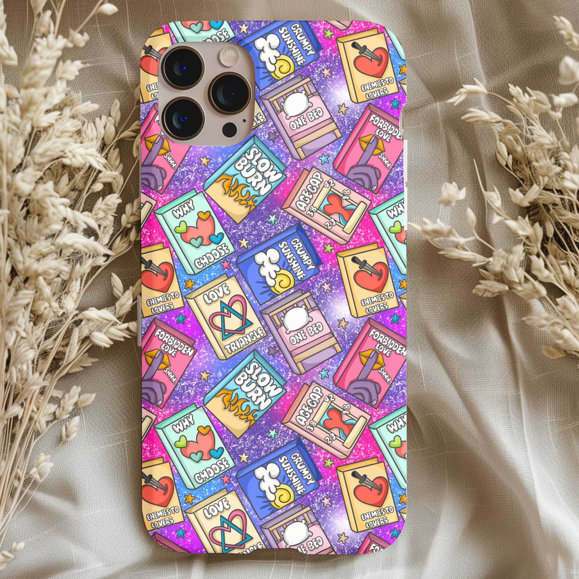 Bookish Romance Tropes Phone Case
