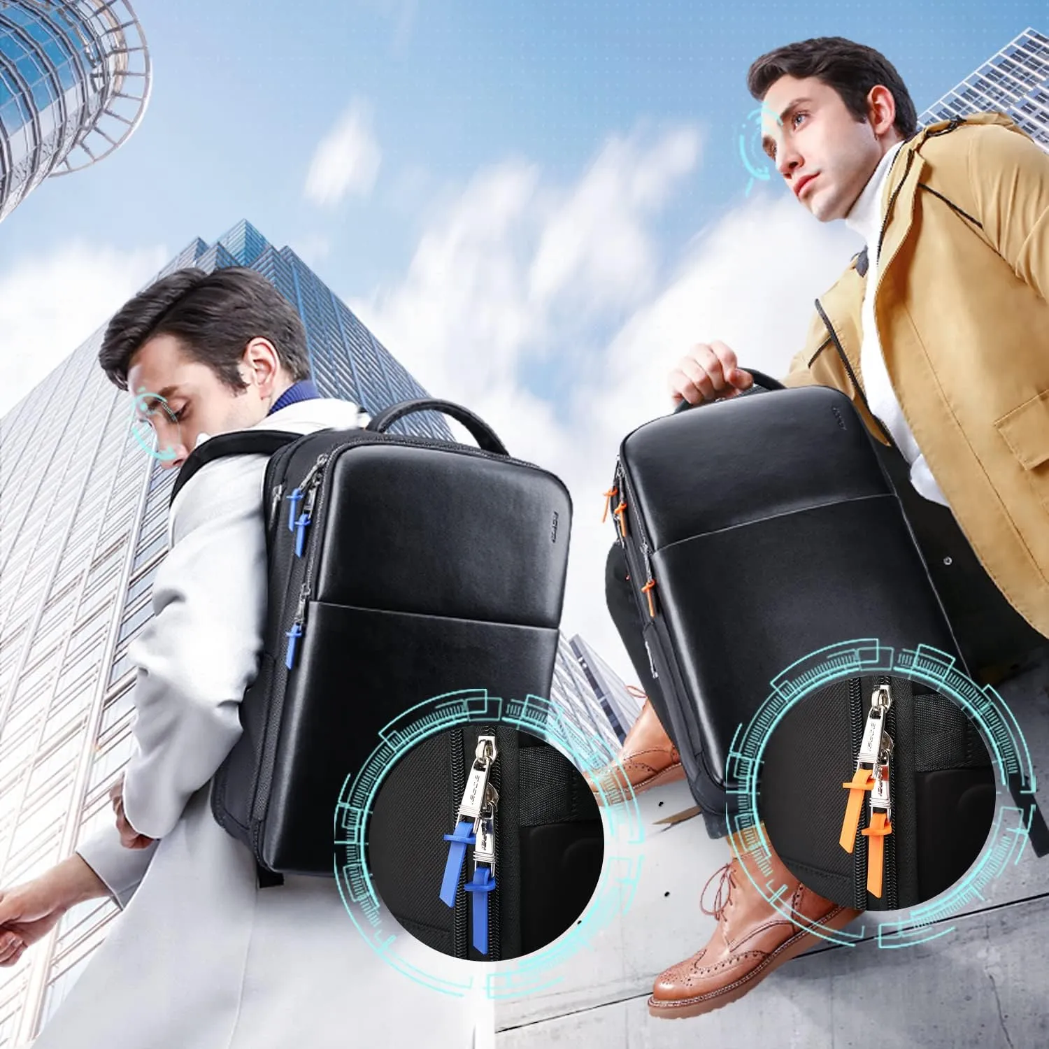 BOPai Business Smart Travel laptop Backpack Men 15.6 Inch USB Charging Waterproof 30L Large Expandable Convertible Friendly Carry Flight Approved Work Anti Theft Durable Black Rucksack