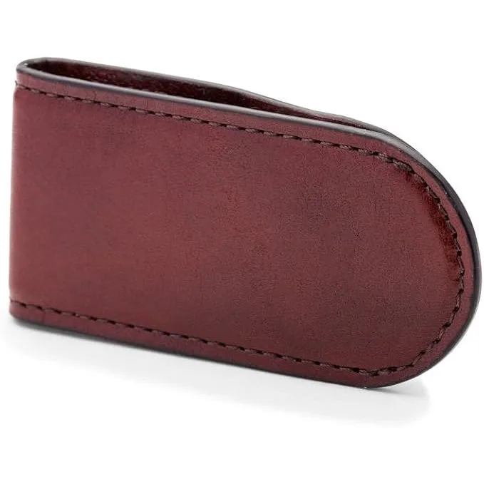Bosca Leather Covered Money Clip Brown
