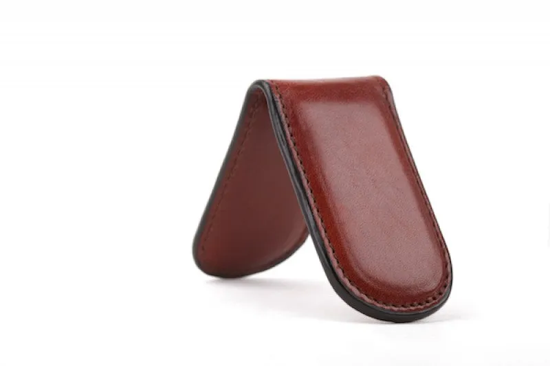 Bosca Magnetic Money Clip Cognac