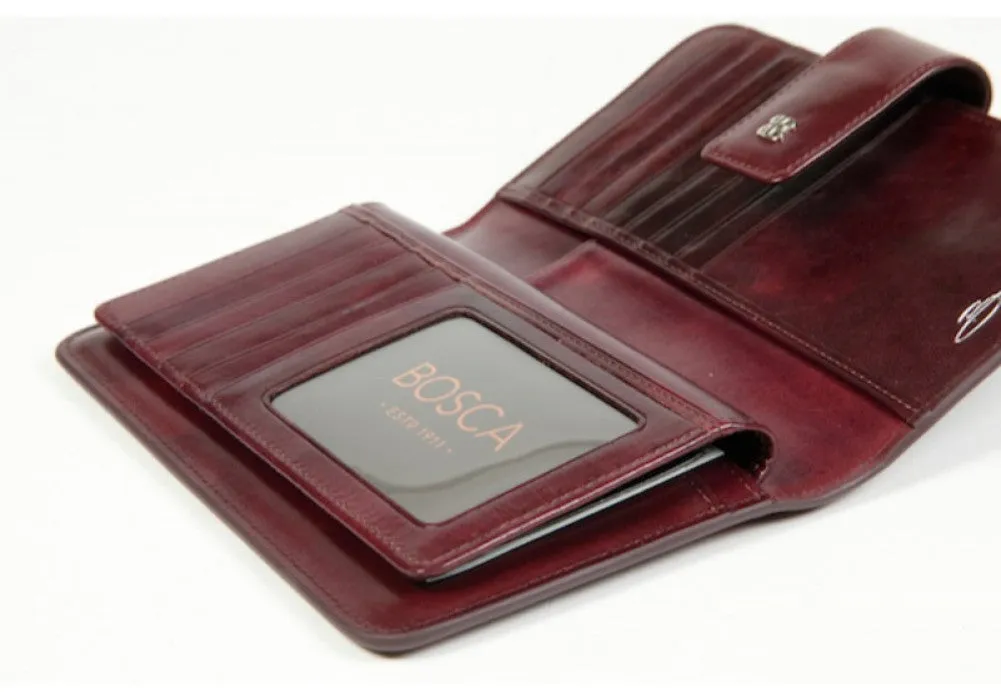 Bosca Women's Old Leather Checkbook Clutch Wallet