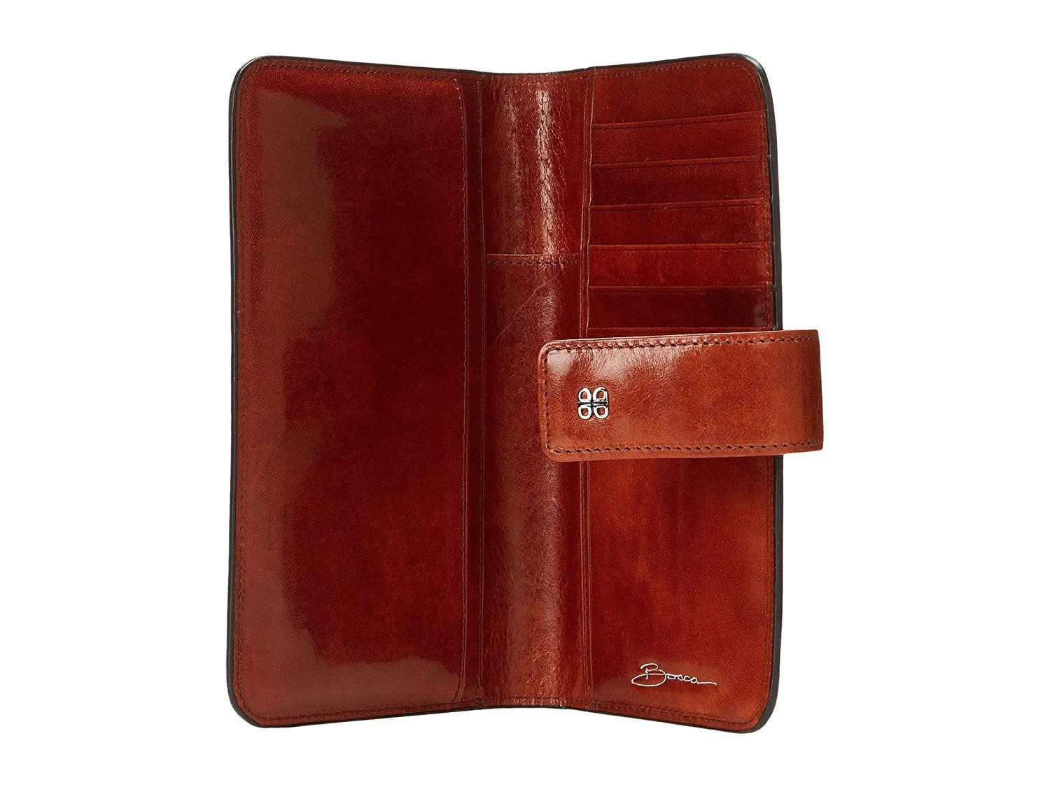 Bosca Women's Old Leather Checkbook Clutch Wallet