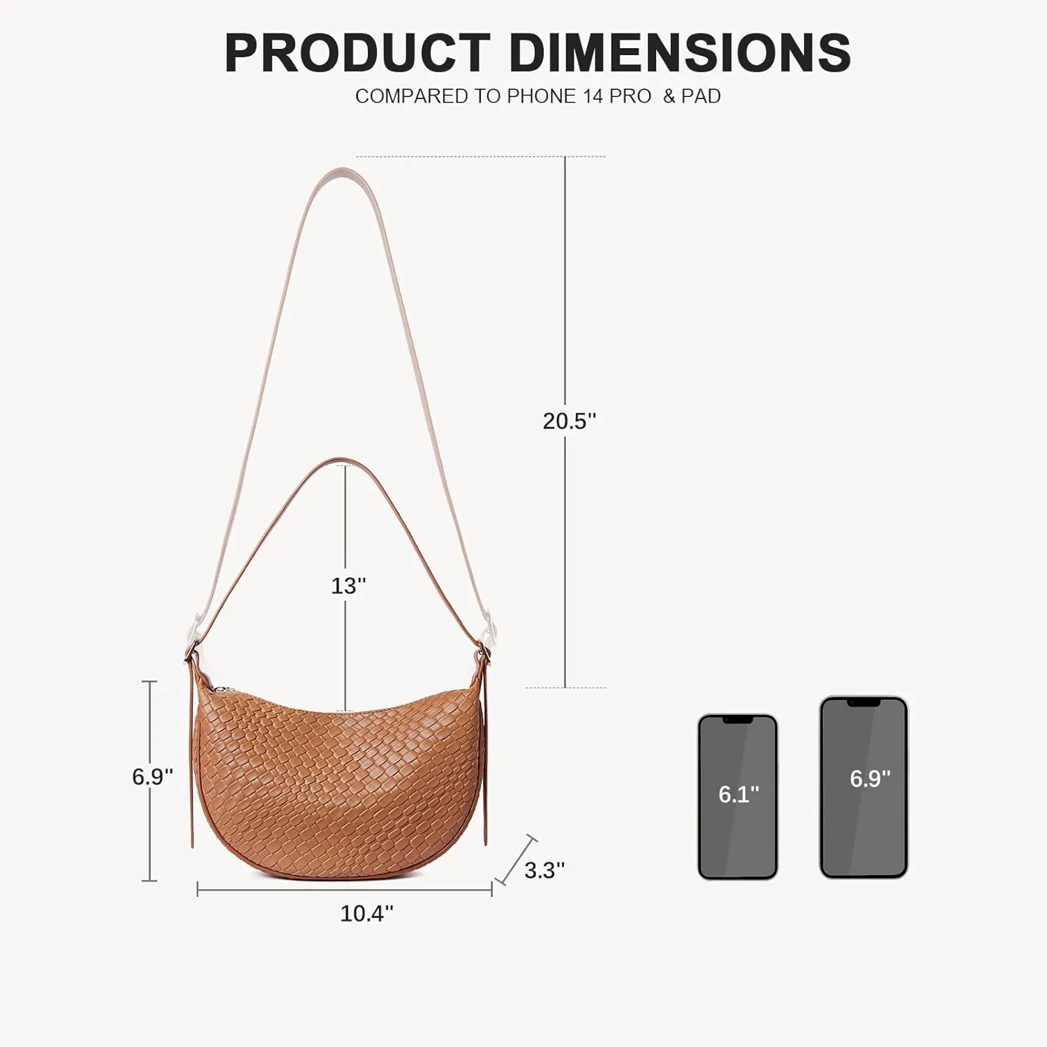BOSTANTEN Purses for Women Small Crossbody Bags Crescent Shoulder Bag Hobo Handbag with Adjustable Strap
