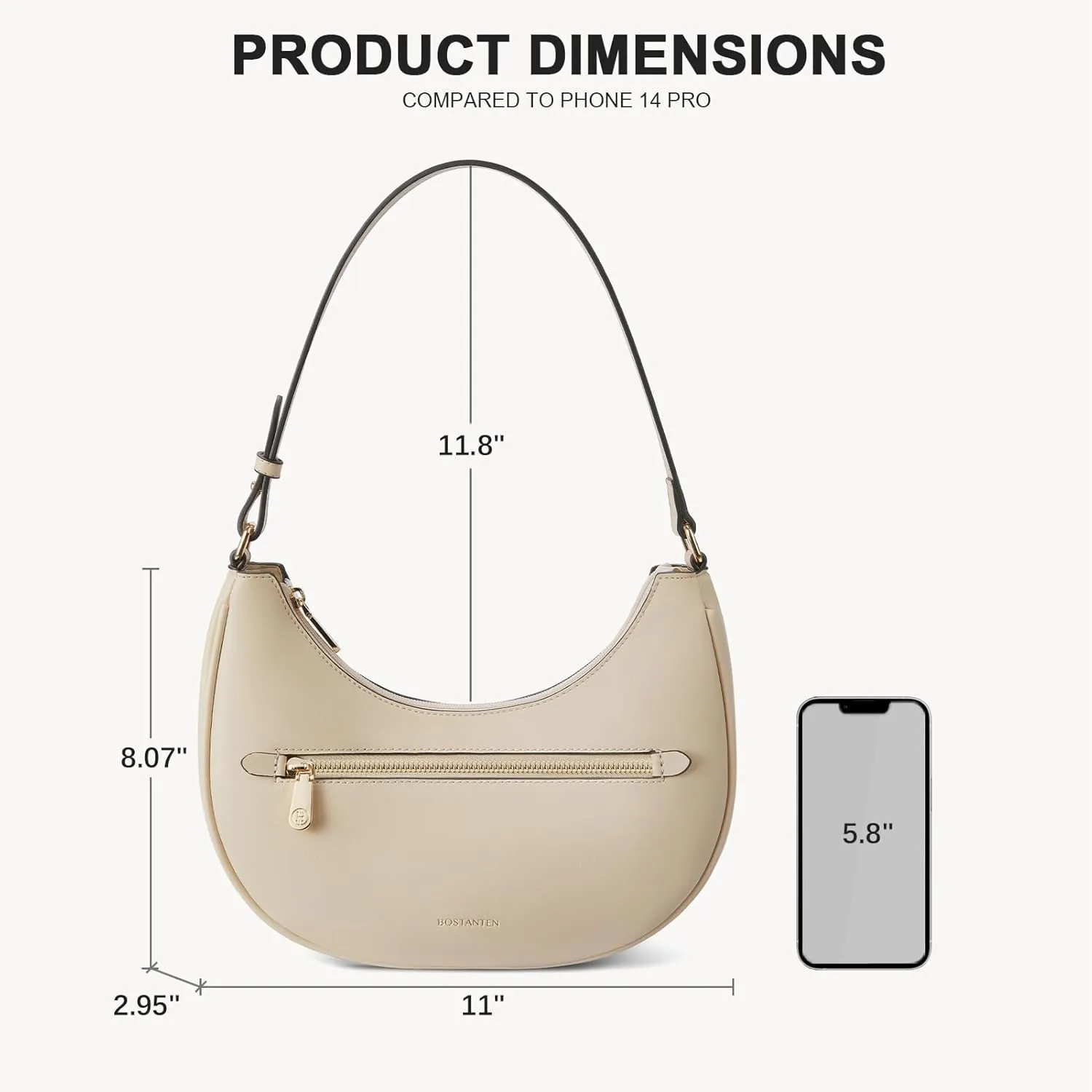 BOSTANTEN Small Purses for Women Trendy Cresent Shoulder Bag Hobo Handbags