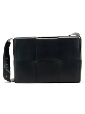 Bottega Veneta Intrecciato Shoulder Bag Black