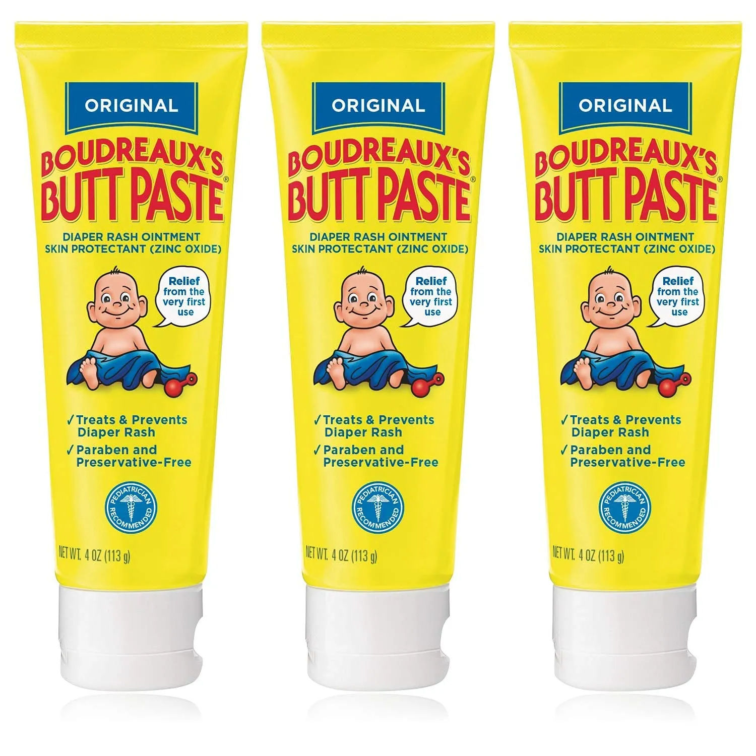 Boudreaux's Boudreaux's Butt Paste, Diaper Rash Ointment, Tube 4 oz (Quantity of 3)