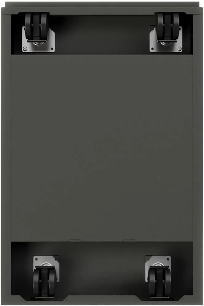 BOWERY HILL 3-Drawer Modern Metal Mobile Pedestal File Cabinet in Charcoal