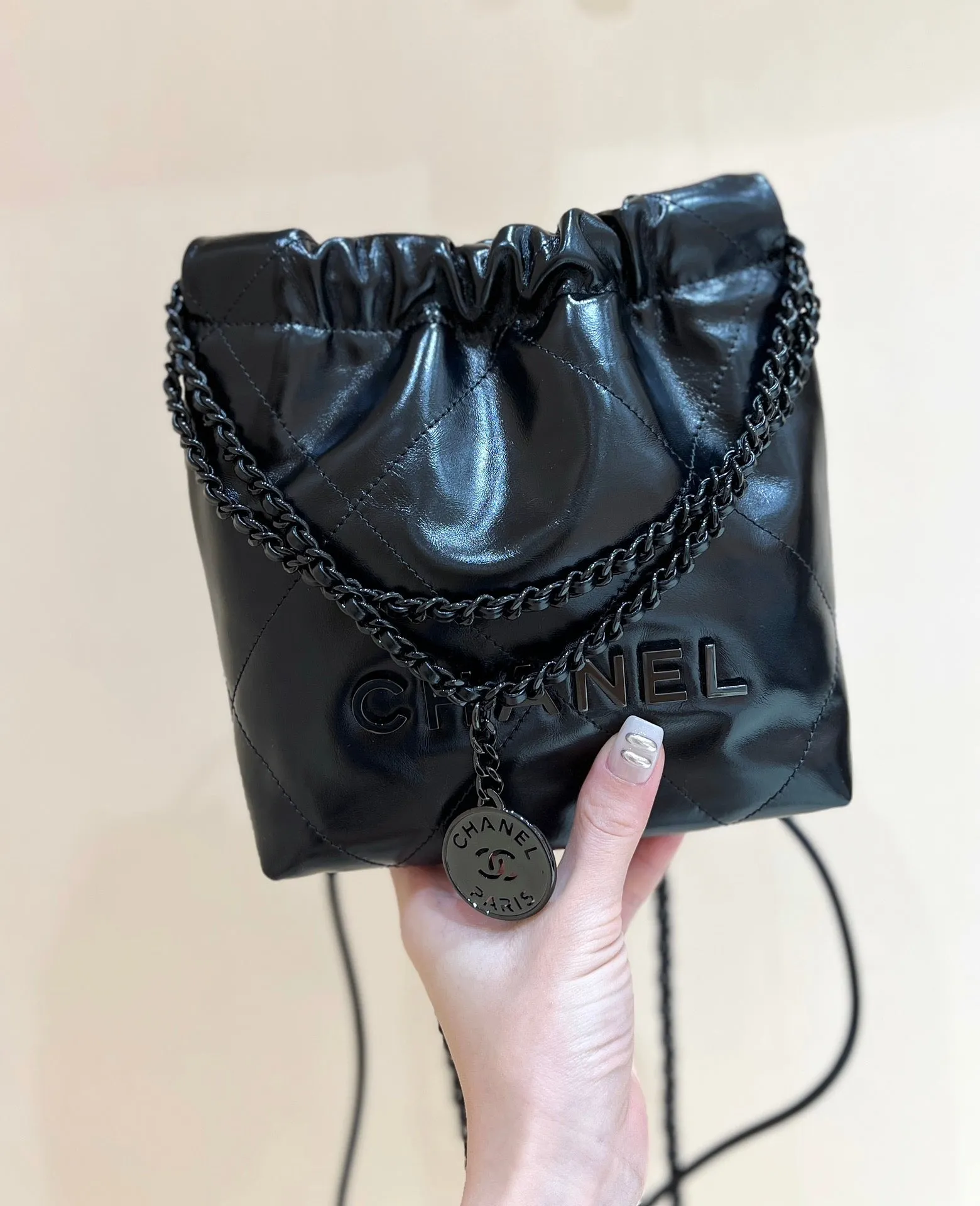 Boxing Day sale bag lambskin hobo Exclusive access 20cm cc22 CHANEL all mini black