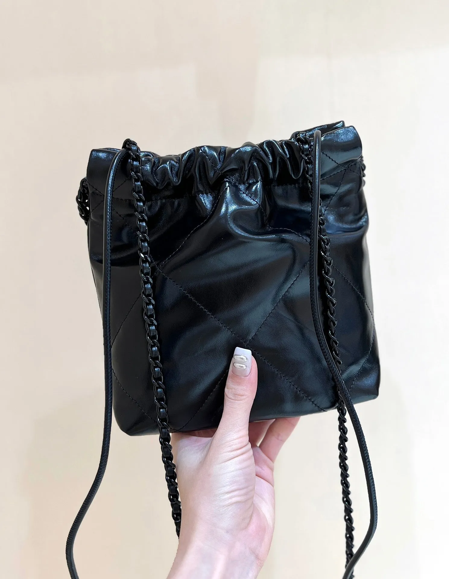 Boxing Day sale bag lambskin hobo Exclusive access 20cm cc22 CHANEL all mini black
