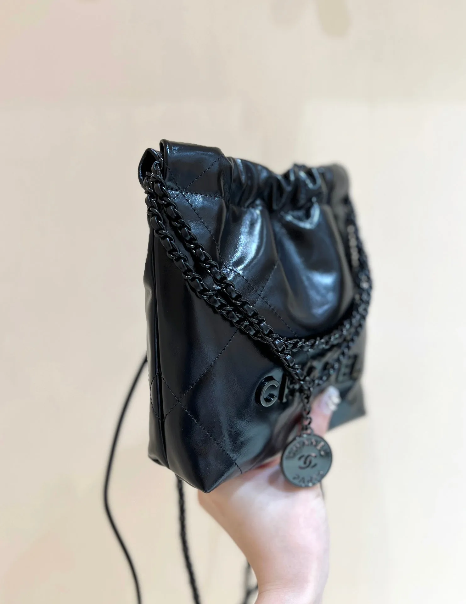 Boxing Day sale bag lambskin hobo Exclusive access 20cm cc22 CHANEL all mini black