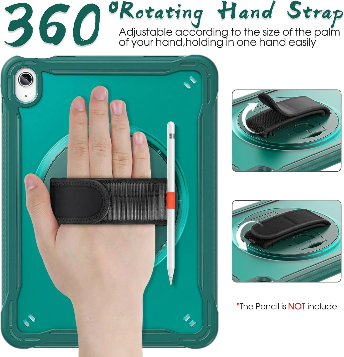 BRAECNstock case for iPad (A16) 11th Generation 11 inch 2025 &10th Generation 10.9 inch 2022,Fully Rugged Protective Cover for Kids with Screen Protector,Pencil Holder,Rotating Stand,Hand Strap