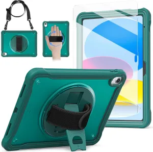 BRAECNstock case for iPad (A16) 11th Generation 11 inch 2025 &10th Generation 10.9 inch 2022,Fully Rugged Protective Cover for Kids with Screen Protector,Pencil Holder,Rotating Stand,Hand Strap