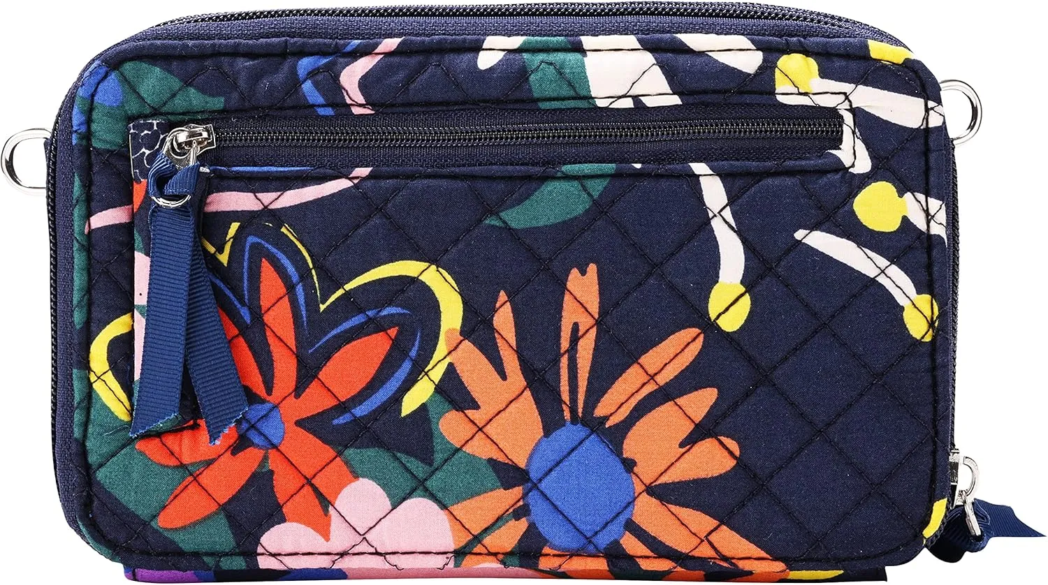 Brentano Cotton quilted double-zipper crossbody wallet purse and clutch