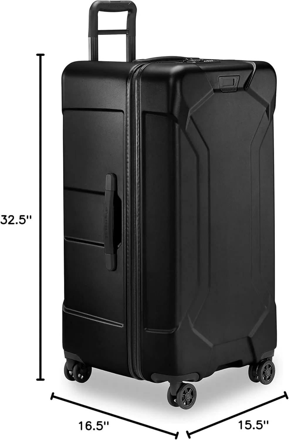 Briggs & Riley 32" Extra Large Trunk Spinner - Checked Luggage for Travel, Suitcases with Wheels, Hardside Rolling Bag for Men & Women, Self-Repairing Zipper - Torq Collection, Stealth Black