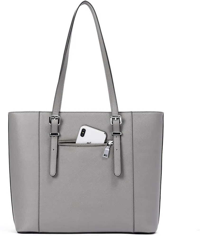 BROMEN Women Briefcase 15.6 inch Laptop Tote Bag Vintage Leather Handbags Shoulder Work Purses