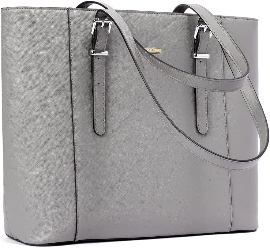 BROMEN Women Briefcase 15.6 inch Laptop Tote Bag Vintage Leather Handbags Shoulder Work Purses