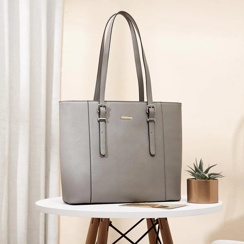 BROMEN Women Briefcase 15.6 inch Laptop Tote Bag Vintage Leather Handbags Shoulder Work Purses