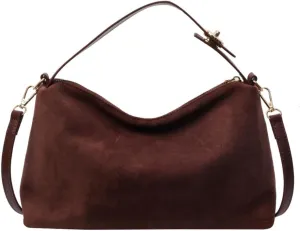 Brown Suede Bags for Women Faux Suede Purse Suede Handbag Suede Tote Bag for Work Office