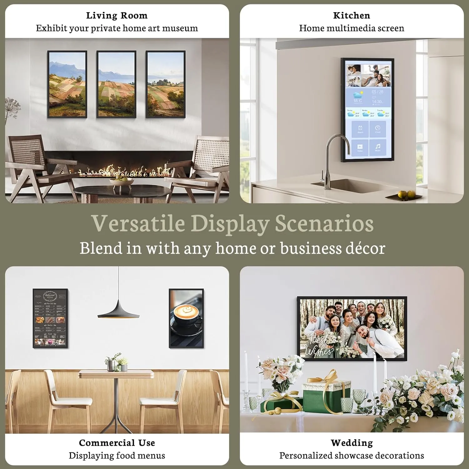 BSIMB 21.5 Inch Touchscreen Large Digital Picture Frame, 1920x1080 FHD WiFi Electronic Photo Frame Display 32GB Remote Control, Share Pictures/Videos via App/USB/SD Easy Setup Gifts for Mom, Black