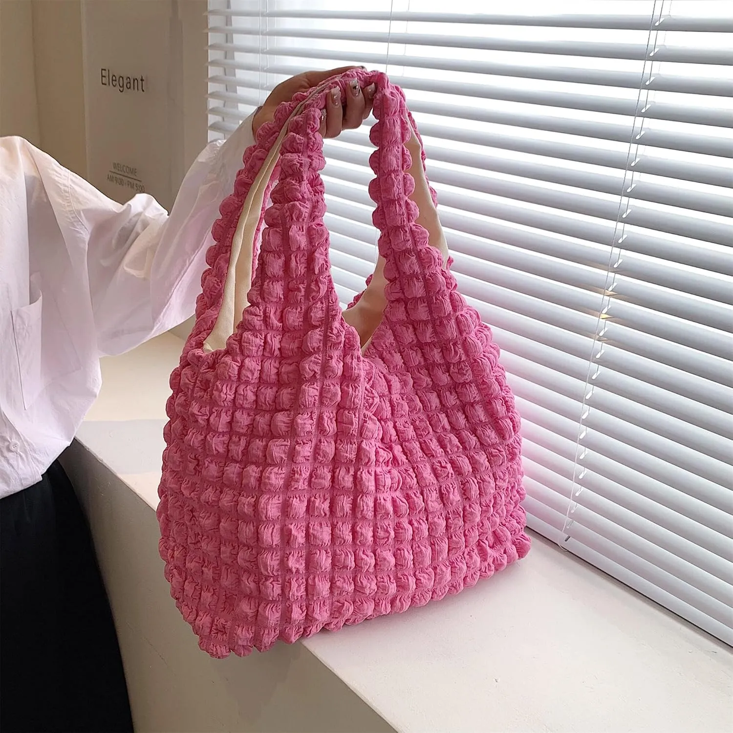 Bubble Large Shoulder Bags for Women Puff Tote Handbag and Purse Cloud Casual Shopping Travel Bag Lightweight