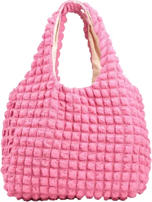 Bubble Large Shoulder Bags for Women Puff Tote Handbag and Purse Cloud Casual Shopping Travel Bag Lightweight