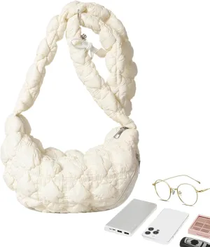 Bubble Purse,Cloud Pleated Soft Shoulder Bag - Trendy Fashion Shoulder Bag for Women Girls Wallet Cell Phone