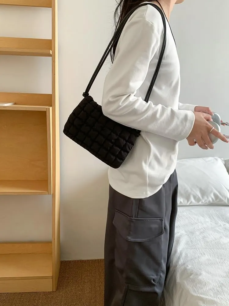 Bubble Purses for Women Puffer Crossbody Bags for Women Lightweight Satchel Bag Small Handbag Cloud Bag for Dating Work