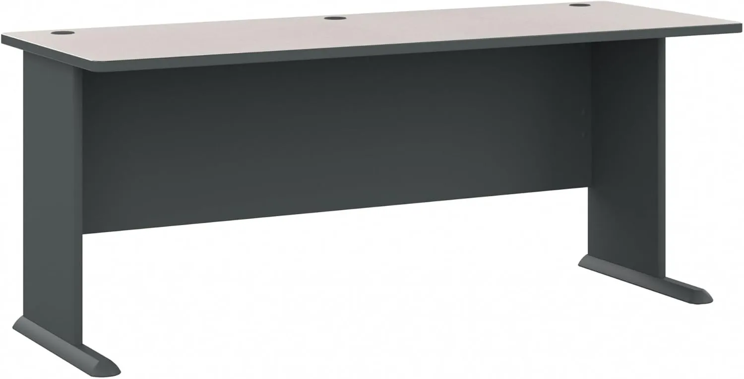 Bush Business Furniture Series A 72W Desk in Slate and White Spectrum