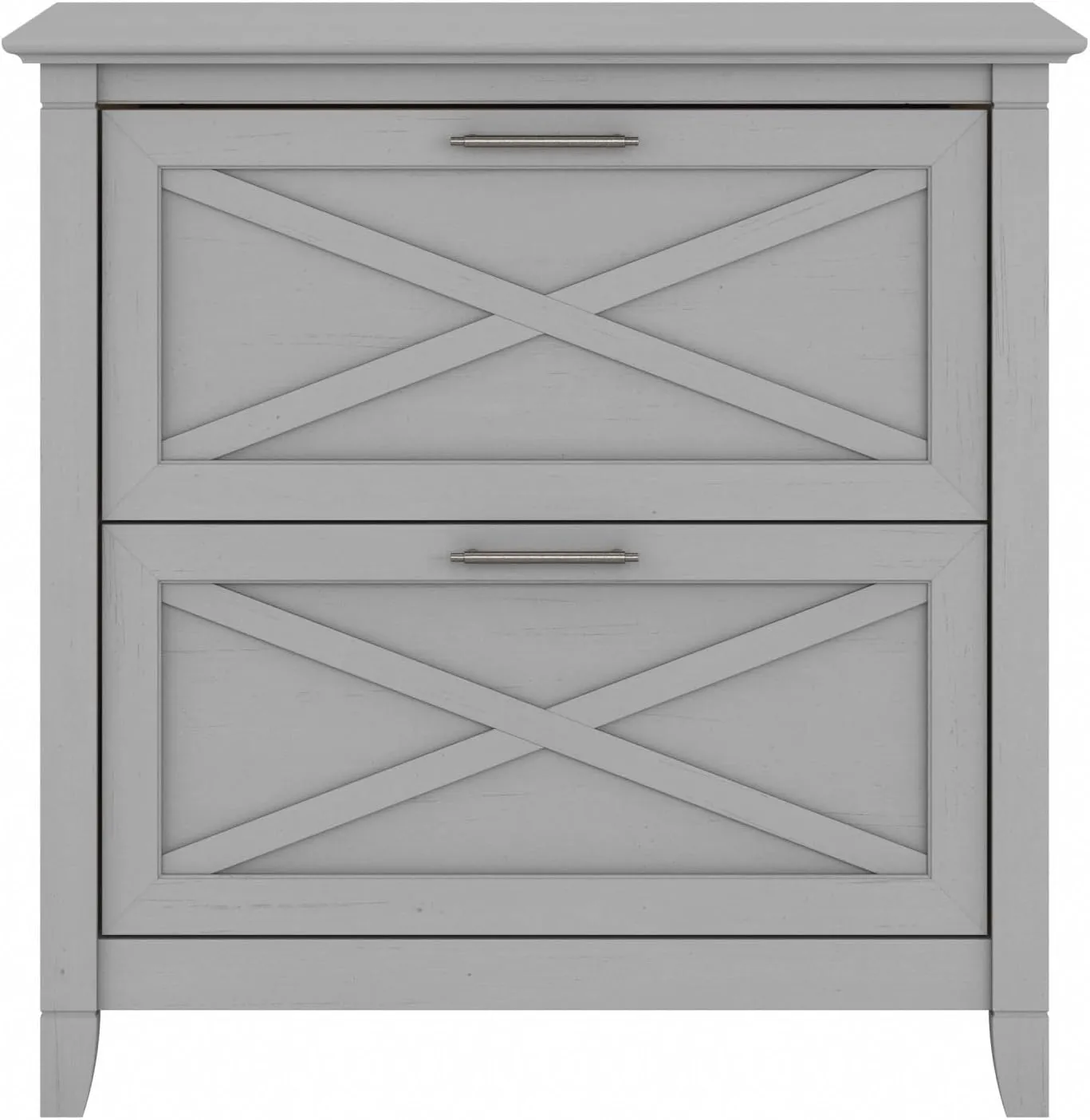 Bush Furniture Key West 2 Drawer Lateral File Cabinet in Cape Cod Gray | Document Storage for Home Office | Accent Chest with Drawers
