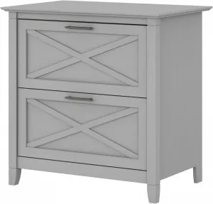 Bush Furniture Key West 2 Drawer Lateral File Cabinet in Cape Cod Gray | Document Storage for Home Office | Accent Chest with Drawers