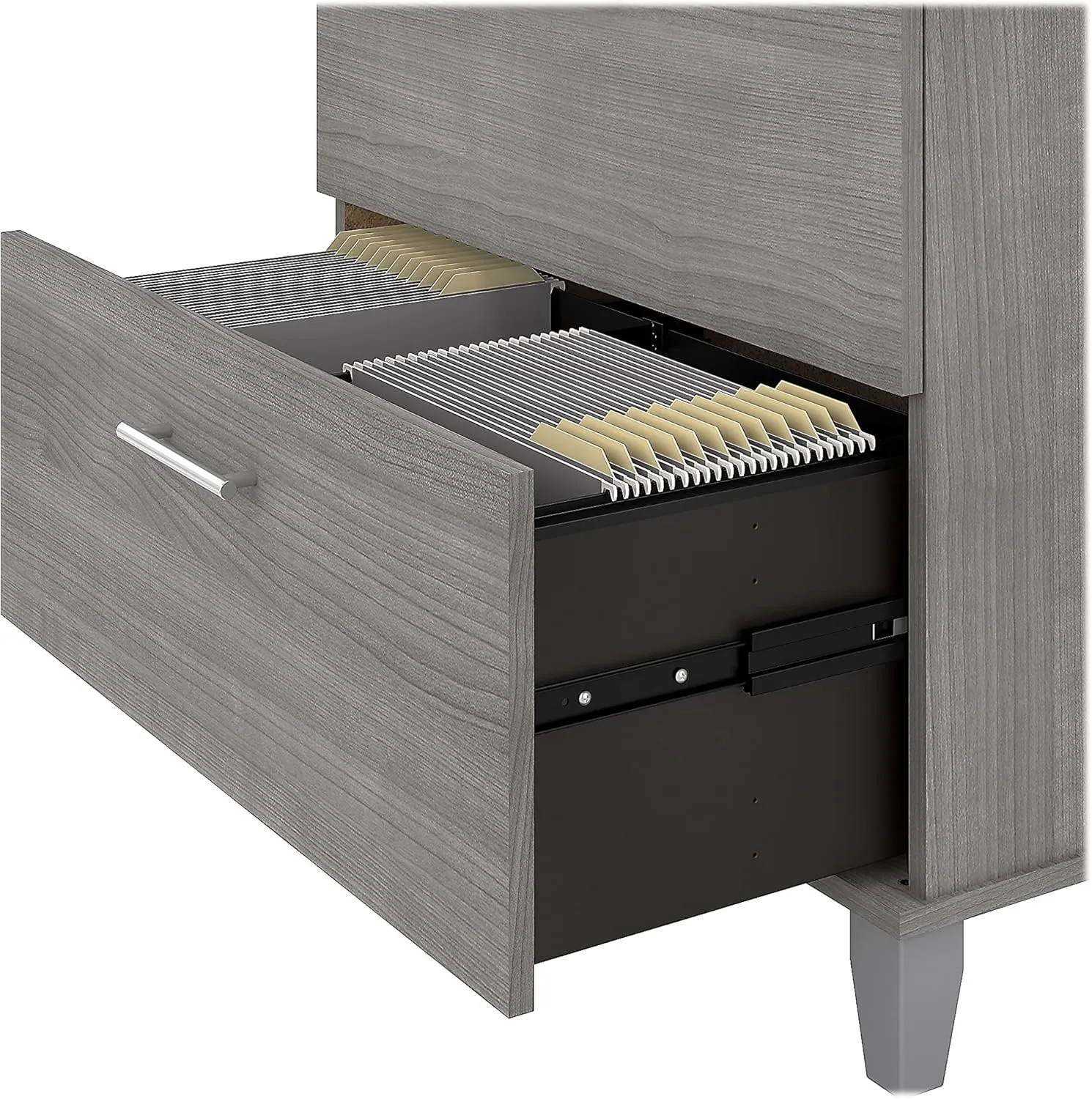 Bush Furniture Somerset 2 Drawer Lateral File Cabinet in Platinum Gray